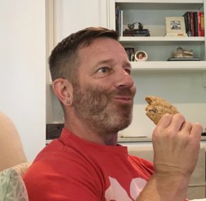 David enjoying a Superfood Cookie